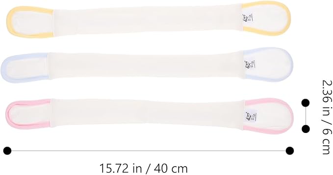 DOITOOL Adjustable Toddler Diaper Fixing Belts 3-Pack Soft Elastic Diaper Retaining Straps for Newborns and Toddlers Secure Fit Prevent Slipping Comfortable Waistband 15.74X2.36In
