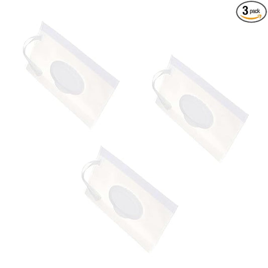 3 Pcs White Baby Wipe Case Travel Holder Keeps Wipes Moist Set of Wet Wipes Holders Cases Portable Travel On The Go Refillable Dispenser Container Diaper Wipe Holders Travel Wipes Case