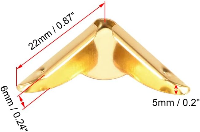 uxcell Metal Book Corner Protectors Edge Cover Guard 22 X 22 X 6mm Gold Tone 30pcs