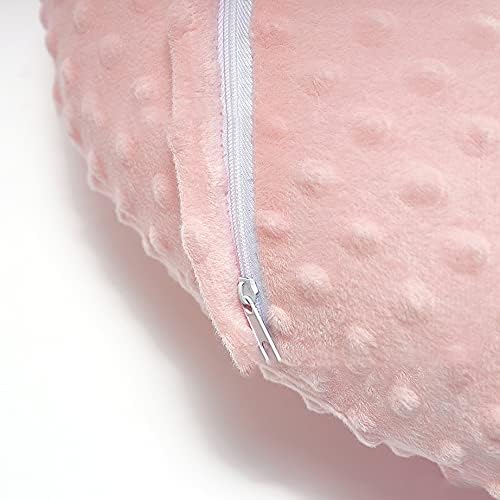 Minky Nursing Pillow Cover Breast Feeding Pillow Cover Slipcover U Shape for Baby Boy Girl,Cover Only(Babyblue&White, Pack of 2)