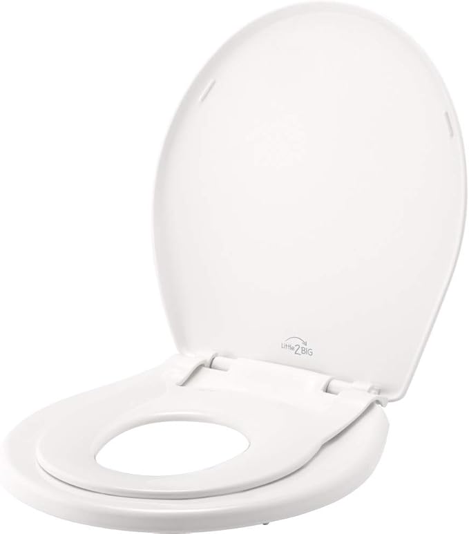 Little2Big 81SLOW 000 Toilet Seat with Built-In Potty Training Seat & Dino Potty-Engaging Illustrations and Fun
