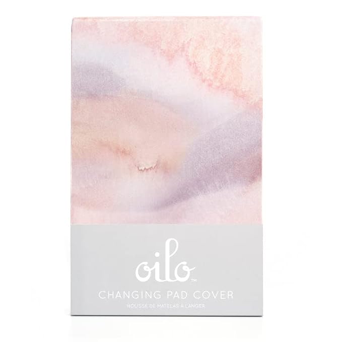 Oilo Changing Pad Cover, Breathable Organic Cotton Fitted Jersey, 300 Thread Count, Machine Washable, Fits Standard Changing Pads (32" x 16"), Girl, Boy, & Neutral Nursery Design, Sandstone