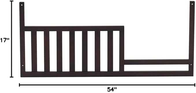 Toddler Bed Safety Guard Rail for Kingsley & Centennial Convertible Cribs - Solid Wood Rail for Convertible Crib to Toddler Bed Conversion - Safety Bed Rail for Children (Espresso)