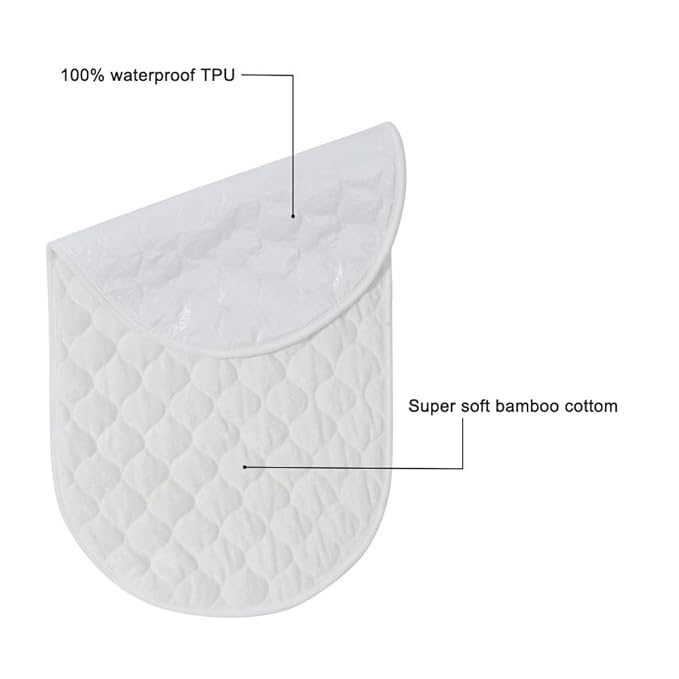 Thicker Waterproof Changing Pad Liners Cotton Changing Table Cover Liners 2 Count 13" X 27" (Elliptical White)