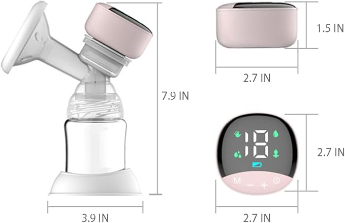 4 Modes and 12 Levels LED Display Rechargeable Electric Breast Pump with Painless Breast Soak Silicone Flange,Anti-Backflow Non-Spill Low Noise Portable Breastfeeding Pump with 10 Milk Storage Bags