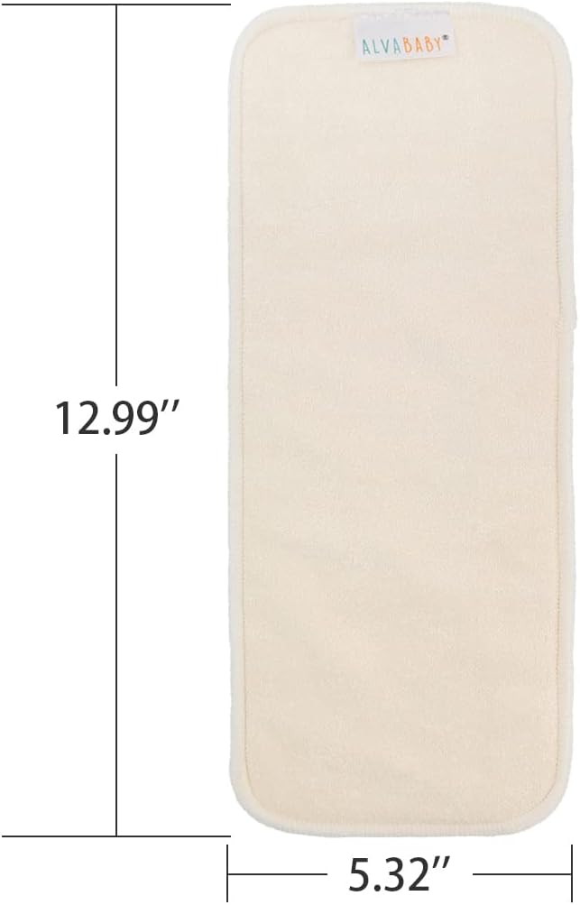 ALVABABY 6PCS Cloth Diaper Inserts - 5-Layer Super Soft Inserts for Diapers and Covers