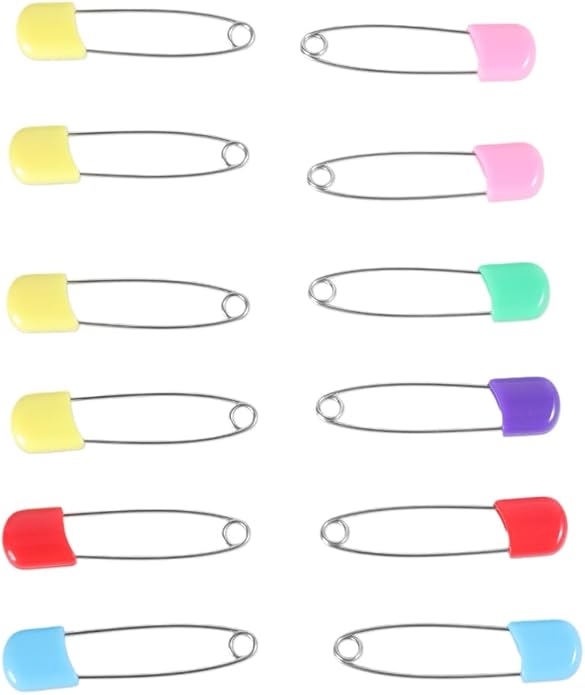 12 pcs Colors Locking Baby Cloth Nappy Diaper Craft Pins