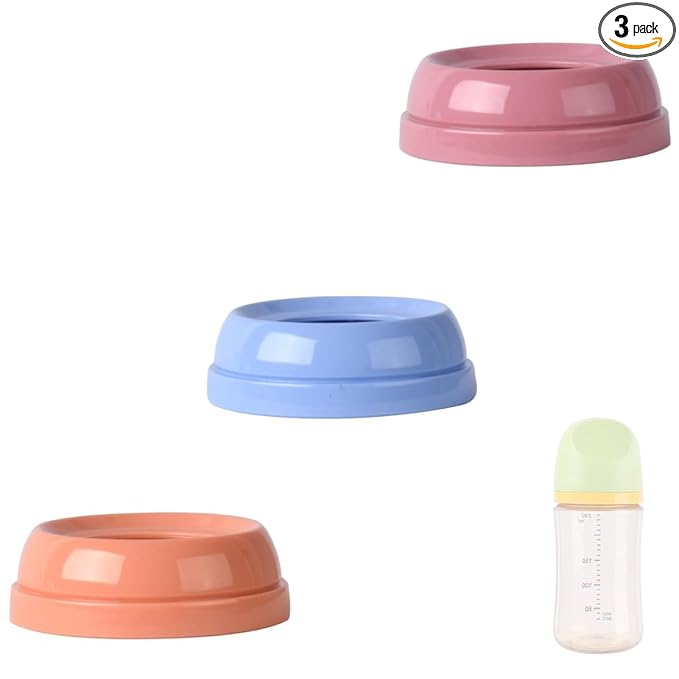 Baby Bottle Replacement Collars Rings Compatible with Pigeon 3rd Generation PPSU/PP/Glass Wide Neck Nursing Bottles, 3 Pack (Sent in Random Color)