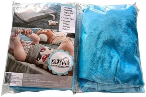 Anti Roll Changing Pad Cover, Ultra Soft Unisex Changing Table Covers, Patented Secure Strap, Mom's Choice Award Winner (Blue)