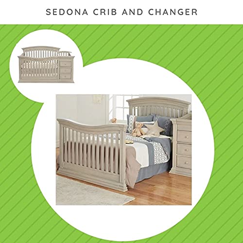 Full-Size Conversion Kit Bed Rails for Sorelle Crib & Changer Combos - Solid Wood Rail - Toddler & Adult Rail for Full-Size Beds - Nursery & Baby Furniture (Rustic Taupe, Sedona Crib & Changer)