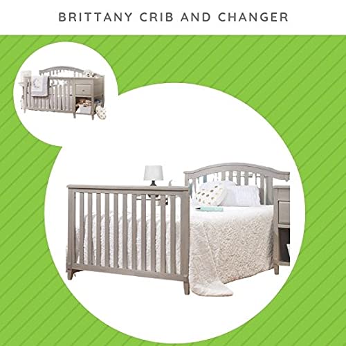 Full-Size Conversion Kit Bed Rails for Sorelle Crib & Changer Combos - Solid Wood Rail - Toddler & Adult Rail for Full-Size Beds - Nursery & Baby Furniture (Heritage Fog, Brittany Crib & Changer)