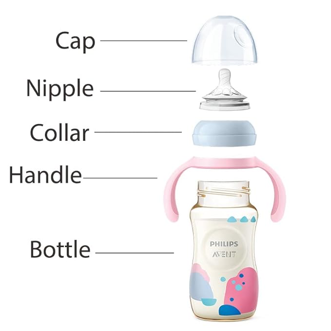 Bottle Collar Screw Ring Replacement Compatible for Avent Natural Baby Feeding Bottles 4 Packs
