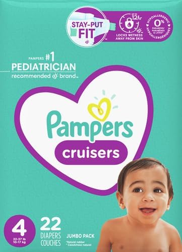 PAMPERS Cruisers Stage 4 Disposable Diapers Large BOY OR Girl Adhesive TABS 22 CT - 0037000751861