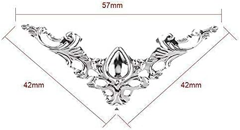 Hilitand 20pcs Antique Metal Corner Protectors - Decorative Corner For Book Furniture Dressers Jewelry Boxes (Silver White)