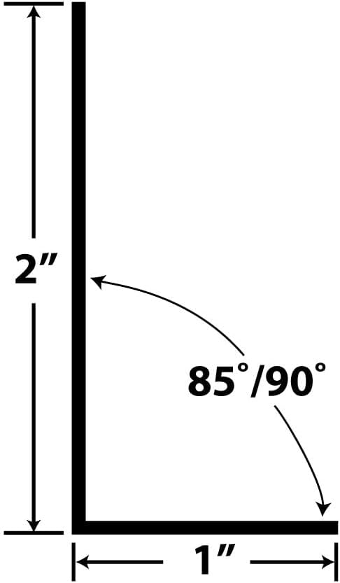 Outwater Plastics 1921-Wh White 1''X 2'' X 3/64'' (.047) Thick Styrene Angle Plastic Angle Moulding 46 Inch Lengths (Pack of 3)