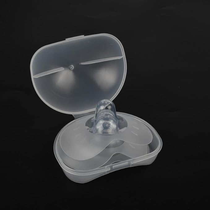 Breastfeeding Nipple Shields for Nursing Newborn Baby Nippleshield Breast Feeding 2 Count with Sterilizing Storage Case Clear (Size 16-20MM)