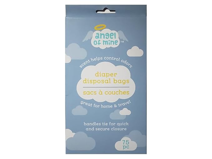 Angel of Mine: Diaper Disposal Sacks Bags (Scented to Neutralized Odors) 75 Count Per Box (Four Boxes)