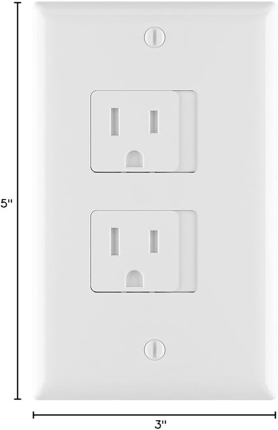 5 Pack - SnapPower SafePlate - [For Decor Outlets] Self-Closing Safety Cover Plate - Child-Proofing Wall Plate Helps Protect Baby From Electrical Shock (Decor)