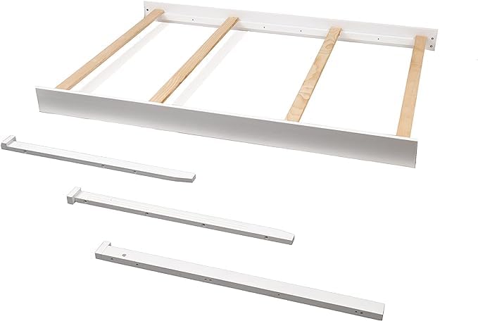 CC KITS Full-Size Conversion Kit Bed Rails for Sorelle Crib & Changer Combos - Solid Wood Rail - Toddler & Adult Rail for Full-Size Beds - Nursery & Baby Furniture (White - Paris Crib & Changer)