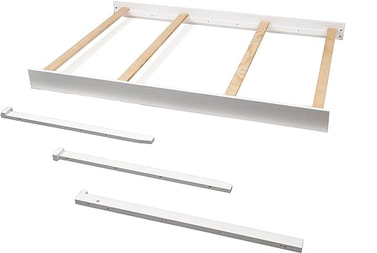 CC KITS Full-Size Conversion Kit Bed Rails for Sorelle Crib & Changer Combos - Solid Wood Rail - Toddler & Adult Rail for Full-Size Beds - Nursery & Baby Furniture (White - Paris Crib & Changer)