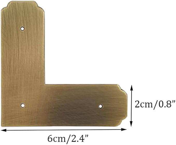 4Pcs Antique Solid Brass Corner Guards L-Shaped Angle Edge Vintage Protectors for Table Chair Cabinet (Antique Bronze)