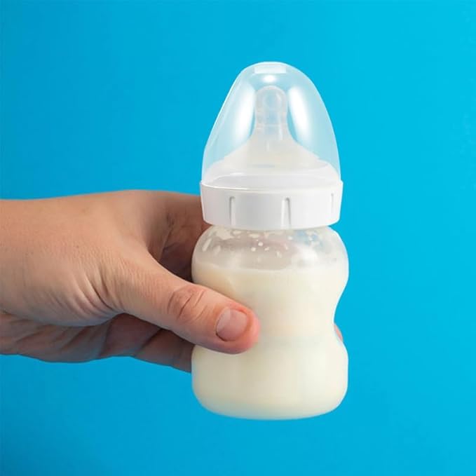 Totority Universal Wide Neck Baby Bottle Caps Replacement Parts 4-Pack Plastic Lids for Secure Fit and Easy Open Compatible with Oversized Feeding Bottles