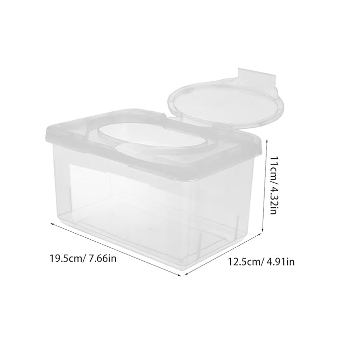 Alipis Baby Wipe Dispenser Box with Lid Refillable Plastic Wipe Holder for Nursery Bathroom Home Keeps Wipes Moist Clean Easy One-Handed Use