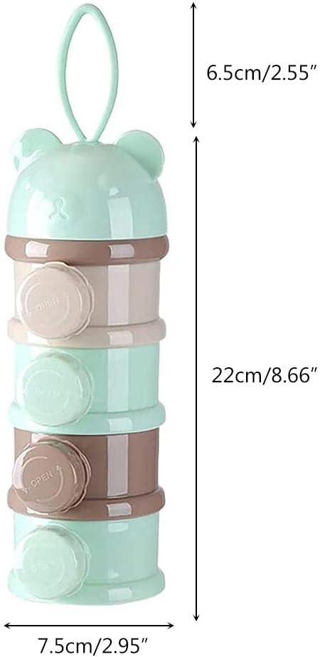 Enfudid Portable Milk Powder Dispensers Pot, 4 Layer Formula Milk Storage Container Portable Food Storage Containers, Food, Snacks, Powder Container for Travel and Outdoor Activities