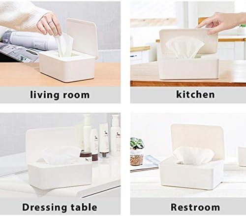 Rxan Wipes Dispenser, Wet Wipes Dispenser Holder Dustproof Tissue Storage Box Case with Lid for Home Office Desk