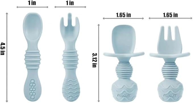 PandaEar Silicone Baby Feeding Set | 9PCS Baby Led Weaning Supplies Self Feeding Utensils | Divided Suction Plate Bowl Bibs Sippy Cup with Baby Snack Container Spoons Forks (Blue)