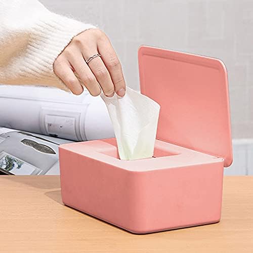 VALINK Wipes Dispenser Holder, Dustproof Tissue Storage Box Case Wet Wipes Dispenser Holder with Lid for Home Office Desk Car