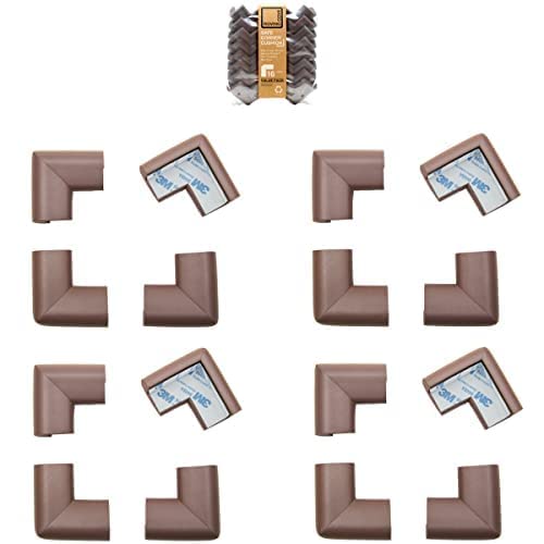 20 Corners - Bundle & Save - RovingCove HeftyFit Corner Guards, Coffee Brown