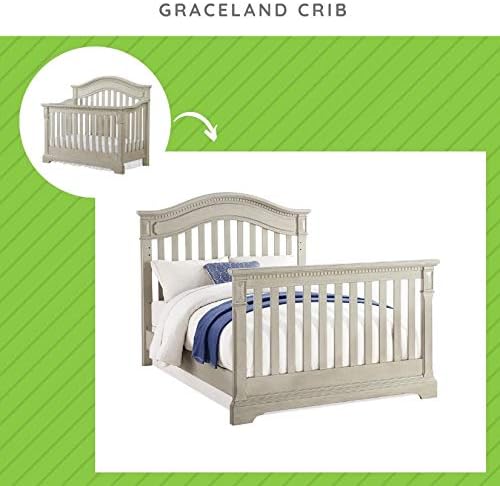 Full-Size Conversion Kit Bed Rails for Bertini Baby Convertible Cribs by Dorel - Solid Wood Rail - Toddler and Adult Bed Rail for Full-Size Beds - Essential Nursery & Baby Furniture (Grey Satin)