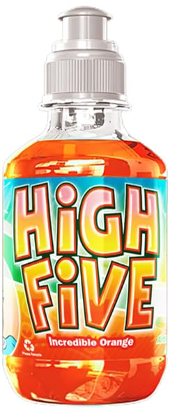 High Five Orange Juice Drink – 10.1 oz Bottles, Naturally Sweetened with Vitamin C, Low-Calorie Fruit Juice Beverages with Spill Proof Sports Cap (Pack of 24)