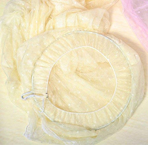 Baby Boys Girls Dome Mosquito Net Nursery Crib Bed Canopy Mesh Insect Netting with Clip-on Bracket, Yellow
