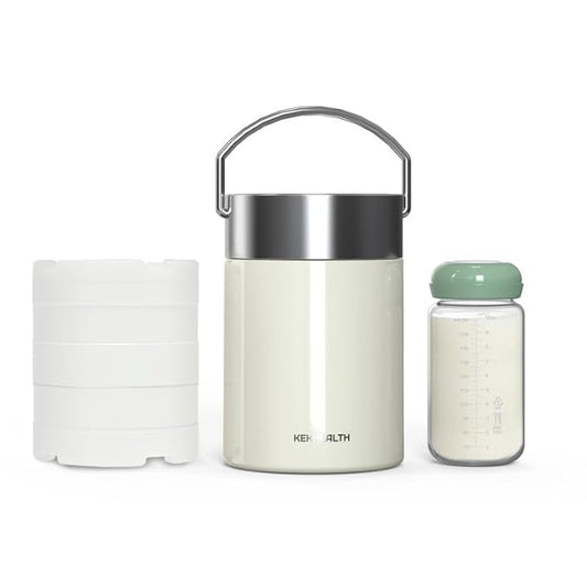11oz Half-Day Cold-Chain Breastmilk Cooler, Double-Wall Vacuum Stainless Steel with 360° Cooling, Keeps Milk ≤50°F for 14 Hours, Ultra-Portable Leak-Proof BPA-Free, Easy to Clean
