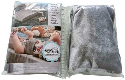 Anti Roll Changing Pad Cover, Ultra Soft Unisex Changing Table Covers, Patented Secure Strap, Mom's Choice Award Winner (Gray)