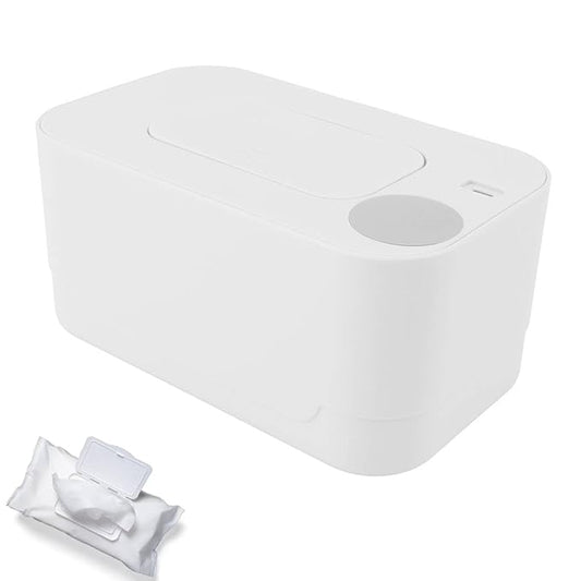 Baby Wipe Warmer and Baby Wet Wipes Dispenser, Refillable Constant Temperature Wipe Warmer, Portable Wipe Warmer USB Heating Wipe Case (White)