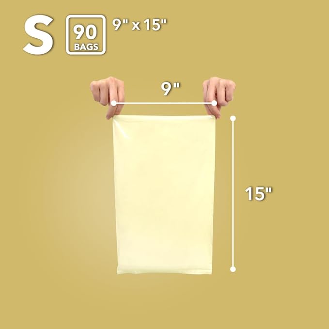 BOS Odor-Sealing Dirty Diaper Trash Bags - Scent & Smell Free (Color: Cream Yellow) (Pack of 2)