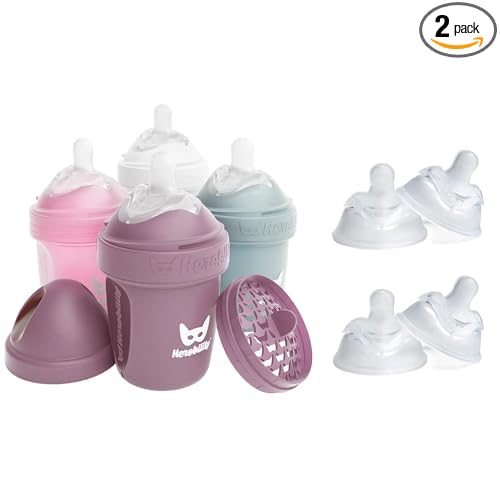 Herobility Double Anti-Colic Baby Bottle – 5 fl oz /140ml with Small Size Teats - Bundle