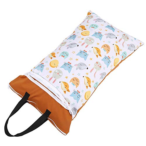 Large Hanging Wet/Dry Pail Bag for Cloth Diaper,Inserts,Nappy, Laundry with Two Zippered Waterproof,Reusable(EF160)