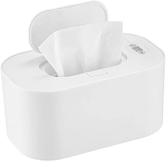 Keenso Baby Wipe Warmer, PP Intelligent Adjustable Temperature to Use Infant Wipes Heater Car Charging (White)