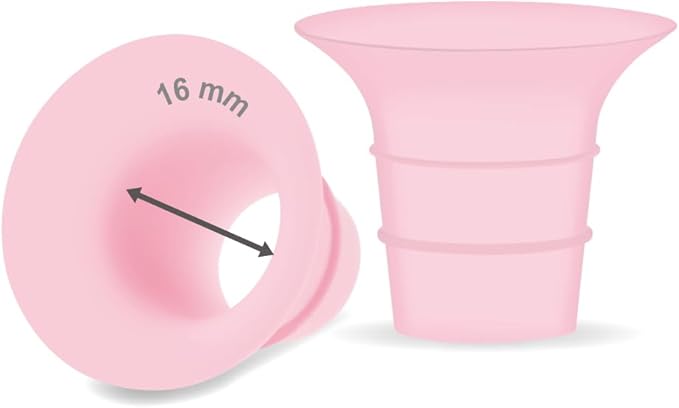 Maymom 16 mm Flange Insert Pink Compatible with Elvie Single/Double Electric, Elvie Stride Cup (24mm), Compatible with Medela PersonalFit Flex Shield, Not Original Elvie Replacement Parts