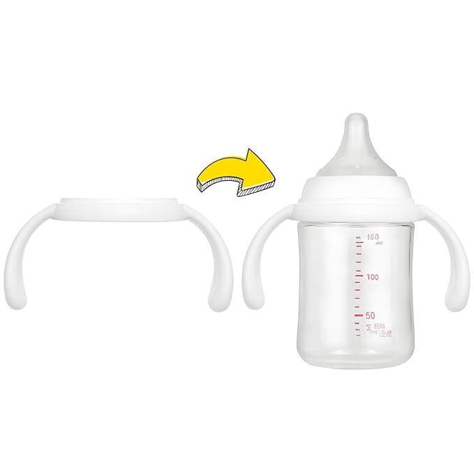 Baby Bottle Handles Compatible with Pigeon Nursing Bottles and Silicone Coating Glass Bottles, 4 Count