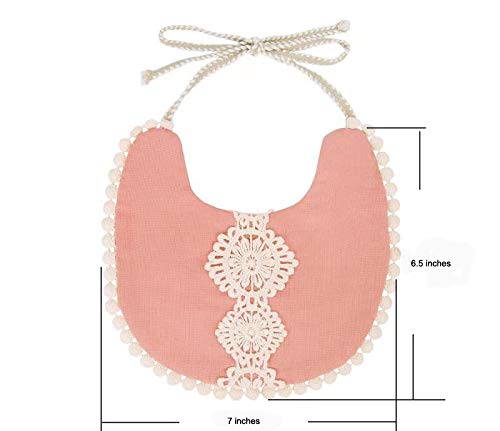 Baby Bib For Girls,Reversible Waterproof Handmade Natural Cotton Baby Drool Bib 0-12 months 3 Pack