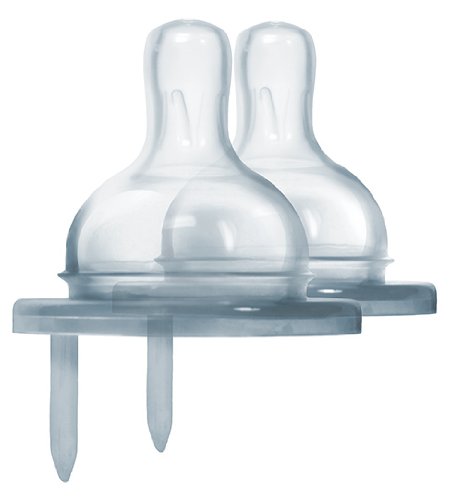 Pura Baby Bottle Nipple Replacement 2-Pack - Medical-Grade Silicone, Anti-Colic, Y-Cut, Plastic Free