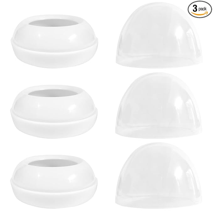 Bottle Cap with Screw Ring Set Compatible with Both Avent Natural and Avent Anti-Colic PP Glass Baby Bottle, 3 Sets