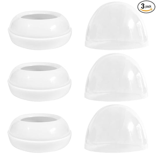 Bottle Cap with Screw Ring Set Compatible with Both Avent Natural and Avent Anti-Colic PP Glass Baby Bottle, 3 Sets