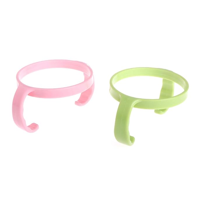 2 Pack Baby Bottle Holder Feeding Bottles for Comotomo Easy Cleaning 2 Count (Pink/Green) Easy Grip Plasic Handles Feeding Bottle Handles Bottle Handles for Baby Baby Bottle Handles Baby Bottle Baby