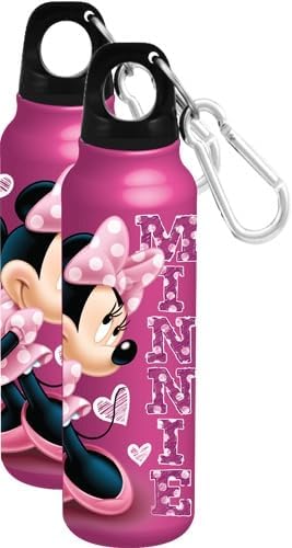 Minnie Hearts Aluminum Bottle Wide Mouth, Pink- 1PC